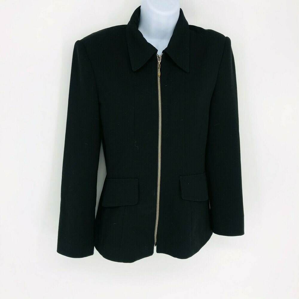 Vertigo Pour La Ville Paris Women's Zip Up Collared Blazer Small Made in France